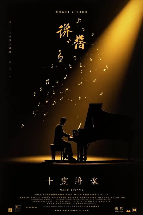 黑白琴键高清海报