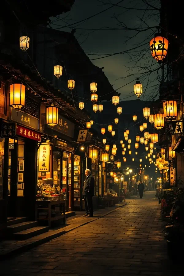 老街灯影高清海报